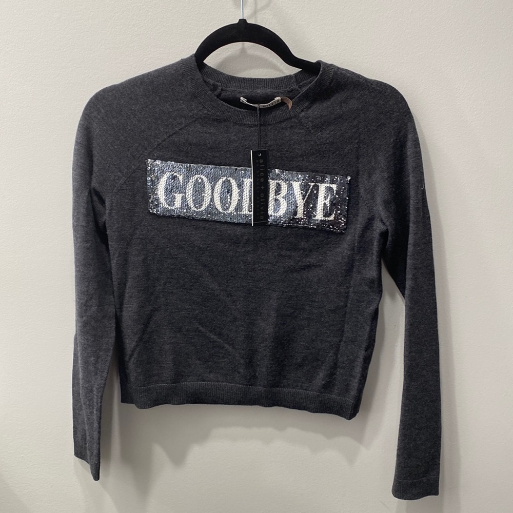 Alice and olivia reversible heather grey top